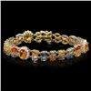 14k Gold 27.00ct Sapphire & 1.40ct Diam Bracelet