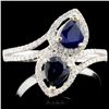 18K Gold 0.96ct Sapphire & 0.26ctw Diamond Ring