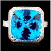 18K Gold 10.36ctw Topaz & 0.98ctw Diamond Ring