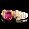 Image 2 : 14K Gold 0.98ct Ruby & 0.34ctw Diamond Ring