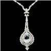 14K Gold 9.98ct Aquamarine & 2.89ctw Diamond Neckl