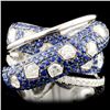 18K Gold 2.36ct Sapphire & 1.59ctw  Diamond Ring