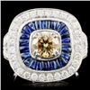 14K Gold  1.24ct Sapphire & 1.80ctw Diamond Ring