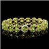 14k Gold 43.00ct Peridot & 0.60ct Diamond Bracelet