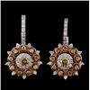 Image 1 : 14K White Gold 1.10ctw Fancy Color Diamond Earring