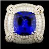18K Gold 9.30ct Tanzanite & 3.13ctw Diamond Ring