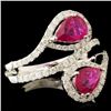 Image 3 : 14K Gold 1.24ct Ruby & 0.60ctw Diamond Ring