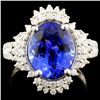 18K Gold 5.03ct Tanzanite & 0.52ctw Diamond Ring