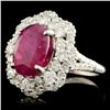 Image 2 : 18K Gold 6.92ct Ruby & 2.05ctw Diamond Ring