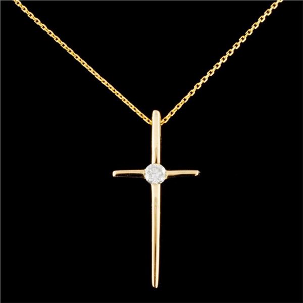 14K Gold 0.12ctw Diamond Pendant