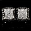 14K White Gold 1.36ctw Fancy Color Diamond Earring