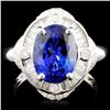 18K Gold 3.62ct Tanzanite & 0.58ctw Diamond Ring