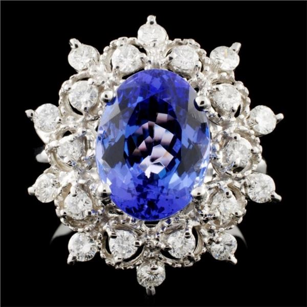 14K Gold 4.36ct Tanzanite & 0.73ctw Diamond Ring