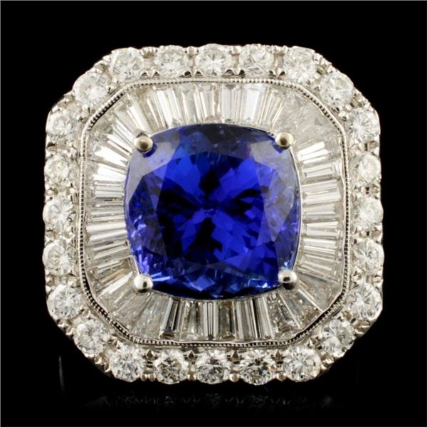 18K Gold 7.60ct Tanzanite & 3.33ctw Diamond Ring