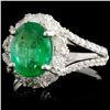 Image 2 : 18K White Gold 2.25ct Emerald & 1.17ctw Diamond Ri
