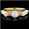 18K Yellow Gold 0.92ctw Diamond Ring