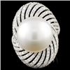 18K Gold 15mm Pearl & 1.41ctw Diamond Ring