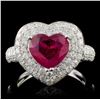 18K White Gold 2.38ct Ruby & 1.31ct Diamond Ring