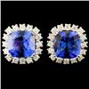 14K Gold 5.54ct Tanzanite & 1.08ctw Diamond Earrin