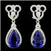 14K Gold 7.58ctw Tanzanite & 1.27ctw Diamond Earri