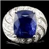 18K Gold 10.60ct Sapphire & 2.87ctw Diam Ring