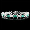 14K Gold 6.10ctw Emerald & 1.85ctw Diamond Bracele