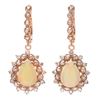 14K Gold 4.50ct Opal & 1.50ct Diamond Earrings