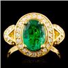 18K Gold 1.63ct Emerald & 0.38ctw Diamond Ring