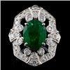 Image 1 : 14K Gold 3.63ct Emerald & 1.24ct Diamond Ring
