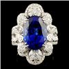 18K Gold 8.23ct Tanzanite & 1.43ctw Diamond Ring