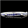 14K Gold 3.60ct Sapphire & 0.63ctw Diamond Bangle