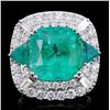 18K Gold 12.21ct Emerald & 2.58ct Diamond Ring