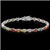 Image 1 : `14k Gold 12.00ct Sapphire & 0.50ct Diamond Bracel