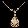 Image 1 : 18K Gold 9.43ct Opal & 4.86ctw Diamond Necklace