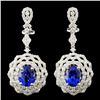 18K Gold 5.18ct Tanzanite & 3.32ctw Diamond Earrin