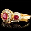 Image 2 : 18K Gold 1.06ct Ruby & 0.46ctw Diamond Ring