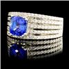 Image 2 : 14K Gold 2.51ctw Tanzanite & 1.32ctw Diamond Ring