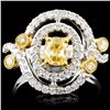 Image 1 : 18K Gold 1.11ctw Fancy Color Diamond Ring