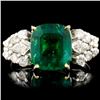 2.68ct Emerald & 1.00ctw Diamond Platinum Ring