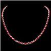 Image 1 : 14k Gold 27.00ct Ruby & 1.25ct Diamond Necklace