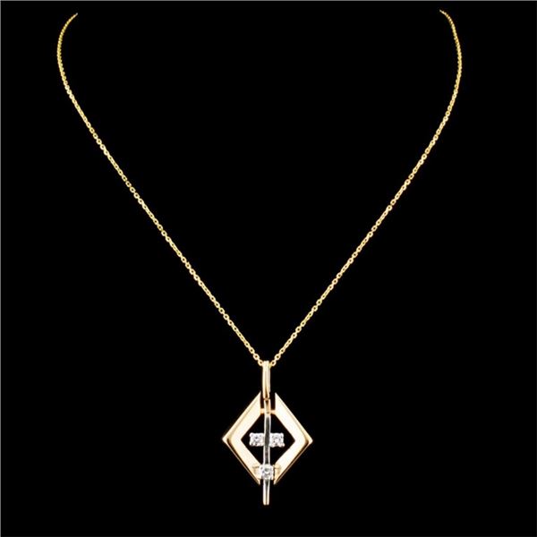 14K Gold 0.09ctw Diamond Pendant