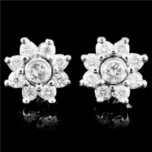 14K Gold 1.24ctw Diamond Earrings