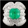 18K Gold 3.16ct Emerald & 2.95ctw Diamond Ring