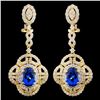 Image 1 : 18K Gold 4.47ctw Tanzanite & 3.02ctw Diamond Earri