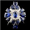 18K Gold 4.95ct Sapphire & 0.34ct Diamond Ring