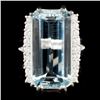 14K Gold 7.47ct Aquamarine & 0.46ctw Diamond Ring