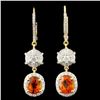 18K Gold 3.72ct Sapphire & 0.91ctw Diamond Earring
