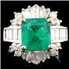 Image 1 : 14K Gold 2.45ct Emerald & 1.54ctw Diamond Ring