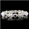 14K Gold 3.34ct Sapphire & 2.11ctw Diamond Bracele