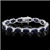 14k Gold 40.00ct Sapphire & 1.50ct Diam Bracelet